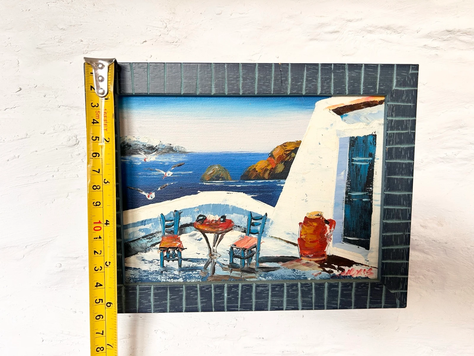 Small oil painting on canvas Greek landscape signed Alexis - 21.5 x 16 cm – photo 7
